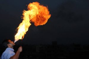 Fire works in evening