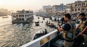 Professional street photography at Sadarghat River Port Dhaka 2026 curated by Deshghuri Visual Expeditions