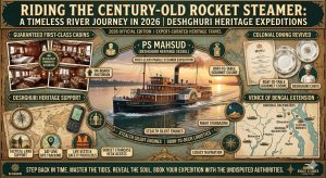 Century-old Rocket Steamer PS Mahsud river journey 2026 in Bangladesh curated by Deshghuri heritage expeditions